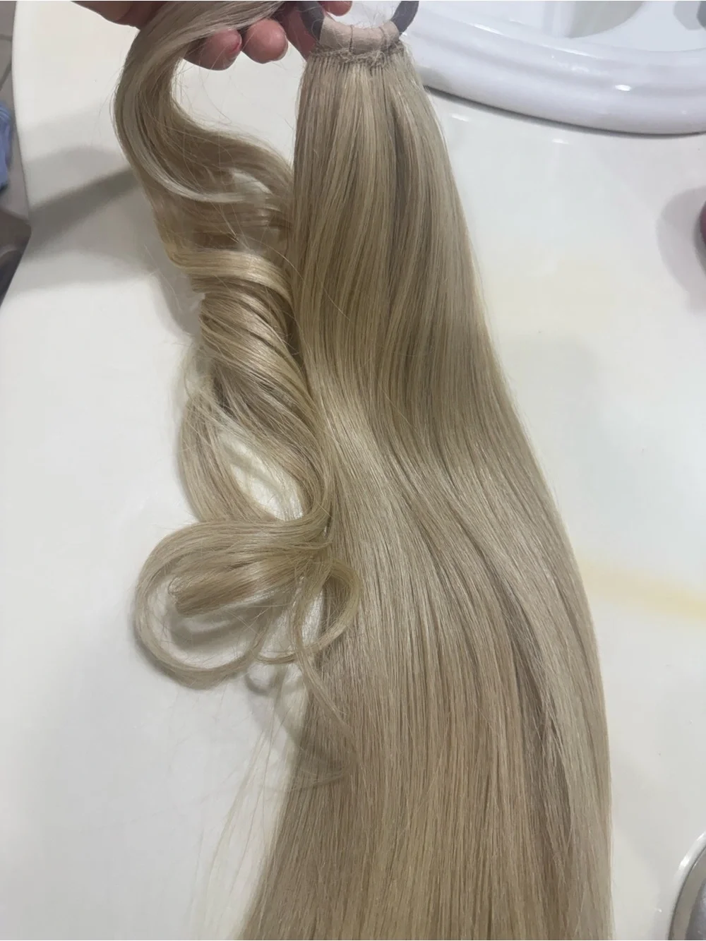 Braid Ponytail Extension CHAMPAGNE BLONDE warm light blonde